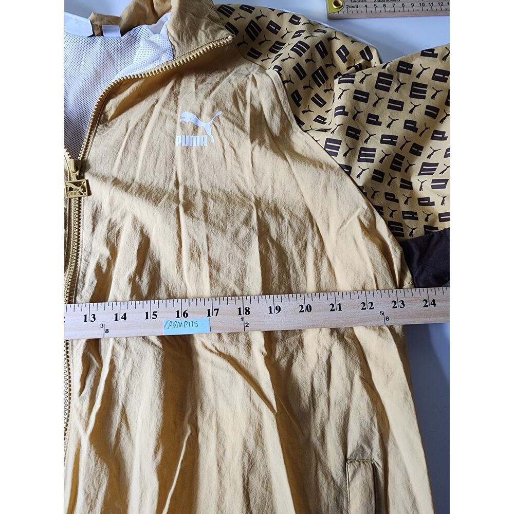 PUMA Gold Brown Y2K Luxe Active Windbreaker Track Jacket SZ XXL - Picture 8 of 12